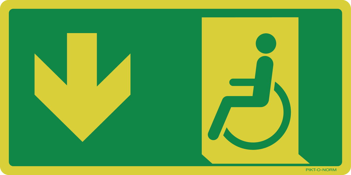 VLUCHTWEG BENEDEN LINKS GEHANDICAPTEN