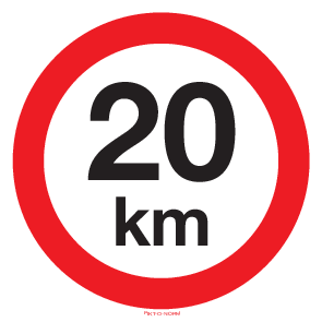 MAXIMUM SNELHEID 20 KM