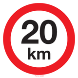 MAXIMUM SNELHEID 20 KM