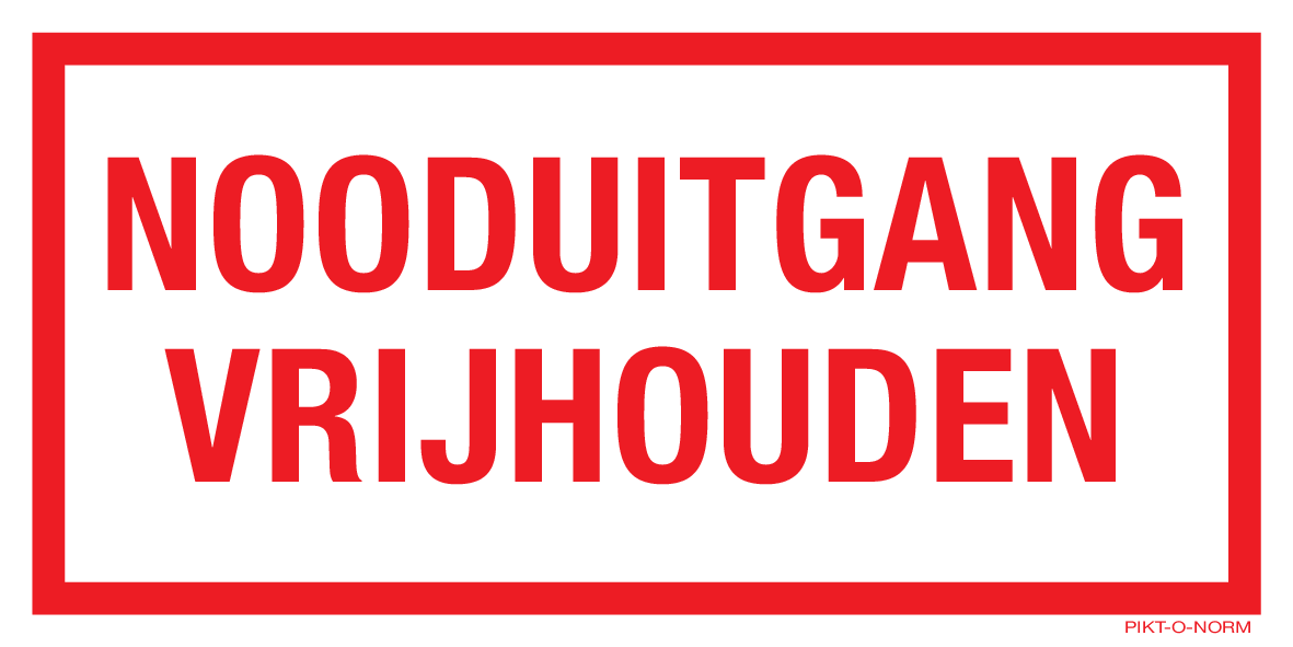 NOODUITGANG VRIJHOUDEN