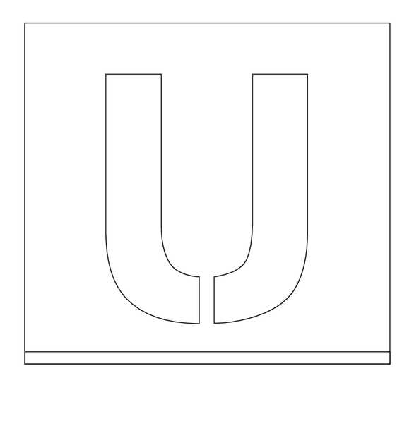 SJABLOON DIBOND 2MM, HOOGTE 100MM