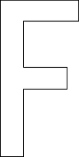 F, UITGESNEDEN LETTER