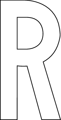 R, UITGESNEDEN LETTER