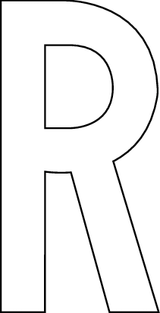 R, UITGESNEDEN LETTER