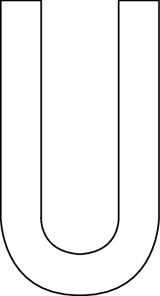 U, UITGESNEDEN LETTER