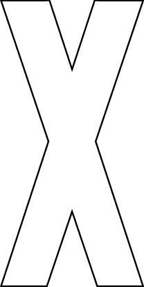 X, UITGESNEDEN LETTER