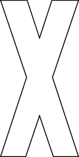 X, UITGESNEDEN LETTER