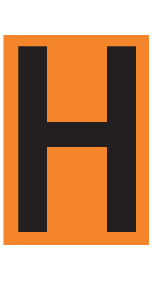 H LETTRE ADR AUTOCOLLANTE