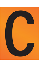 CIJFER/LETTER, ZWART OP VINYL RETROR.