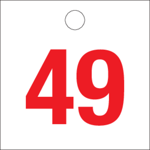 RODE CIJFERS van 1 tot 50 op PP.WIT
