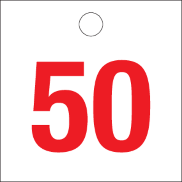 RODE CIJFERS van 1 tot 50 op PP.WIT