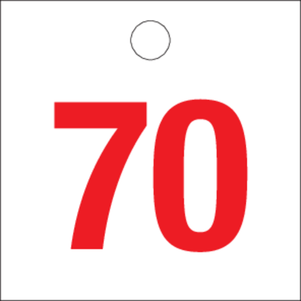 RODE CIJFERS van 51 tot 100 op PP.WIT