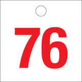 RODE CIJFERS van 51 tot 100 op PP.WIT