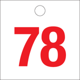 RODE CIJFERS van 51 tot 100 op PP.WIT