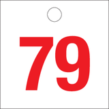 RODE CIJFERS van 51 tot 100 op PP.WIT