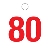 RODE CIJFERS van 51 tot 100 op PP.WIT