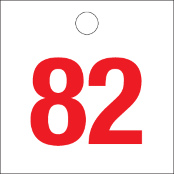 RODE CIJFERS van 51 tot 100 op PP.WIT