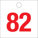 RODE CIJFERS van 51 tot 100 op PP.WIT