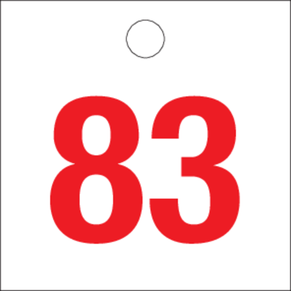RODE CIJFERS van 51 tot 100 op PP.WIT
