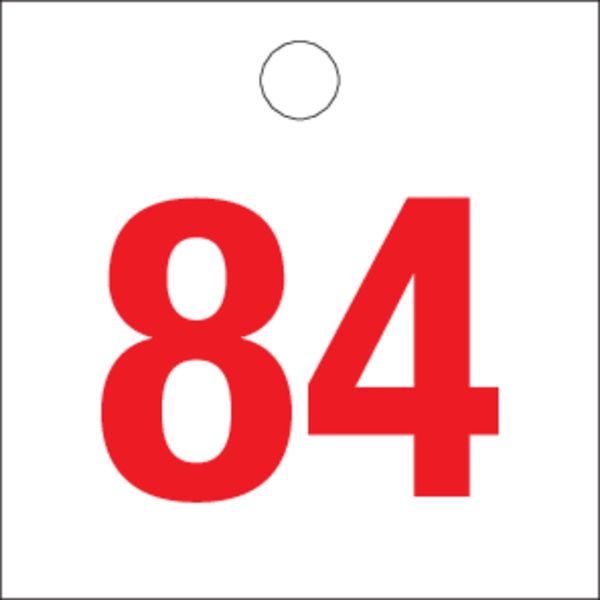 RODE CIJFERS van 51 tot 100 op PP.WIT