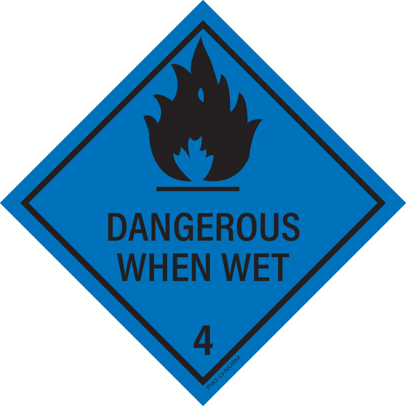 DANGEROUS WHEN WET. ADR KLASSE 4.3