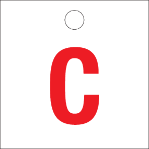 RODE LETTERS OP POLYPROPYLEEN WIT