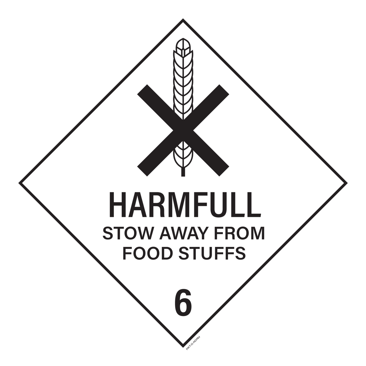 HARMFUL. STOW AWAY FROM FOODSTUFFS