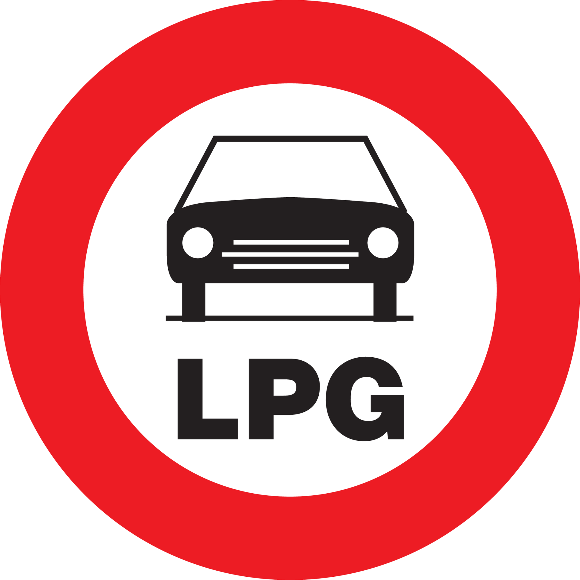 L1 VERBODEN VOOR VOERTUIGEN MET LPG