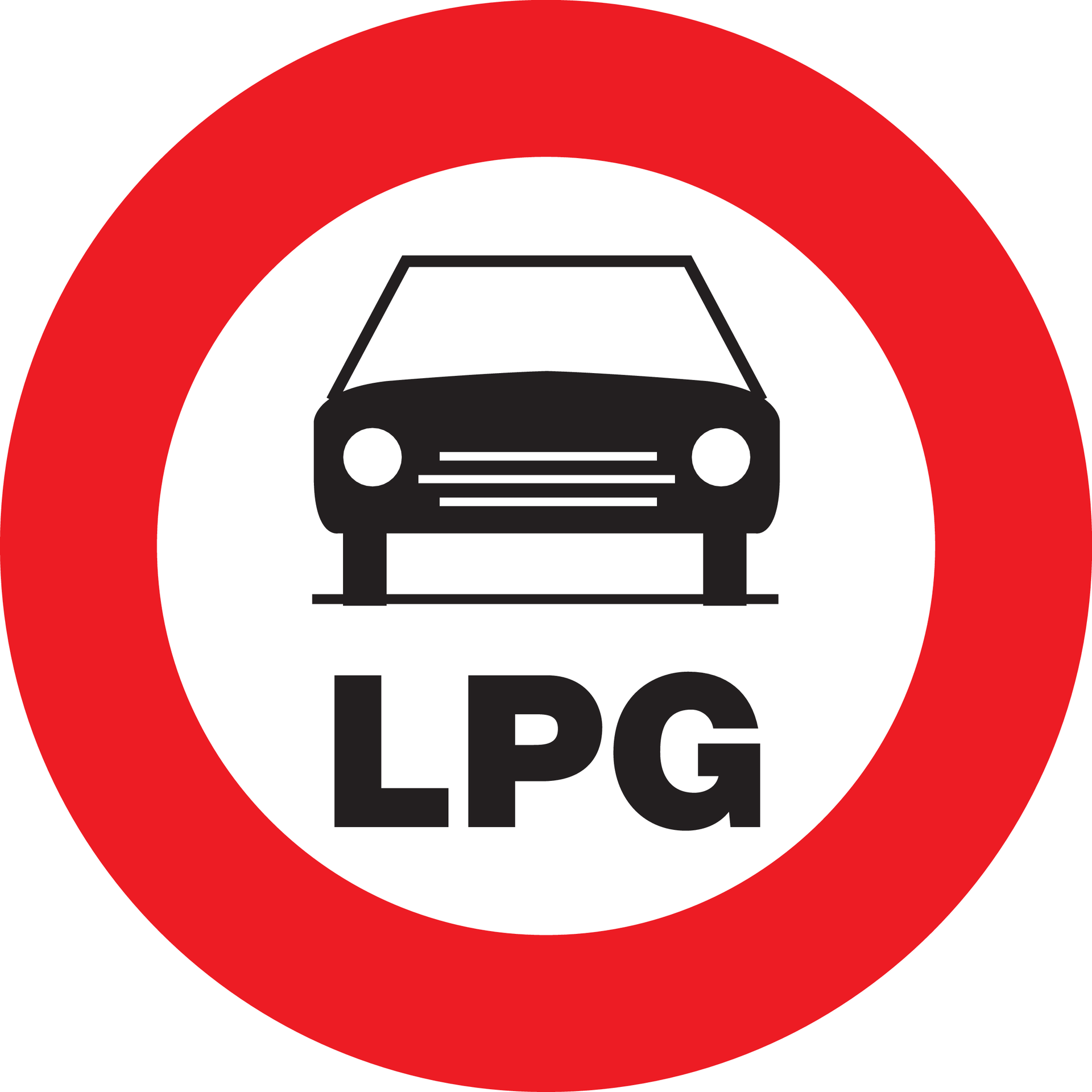 L1 VERBODEN VOOR VOERTUIGEN MET LPG