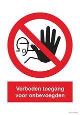 PICTOGRAMME A TEXTE: VERBODEN TOEGANG...