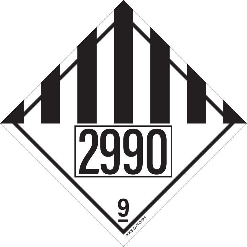 IMO 9.0. MAT.& OBJETS DANG,DIV. UN 2990