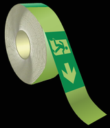 VLUCHTWEG OP KLEEFBAND FOTOLUMINESCEREND