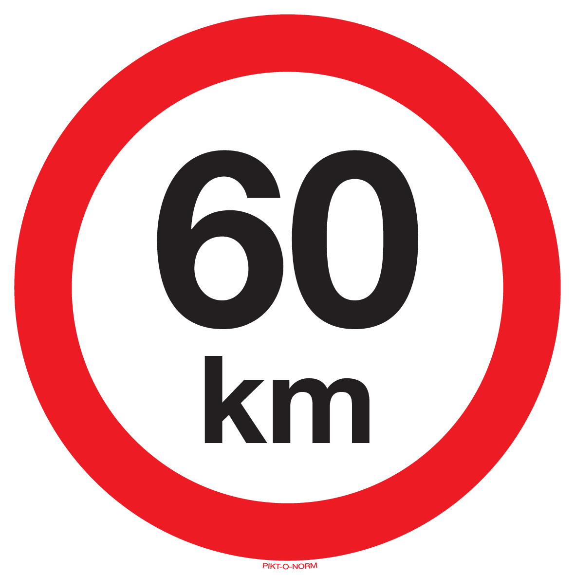 MAXIMUM SNELHEID 60 KM