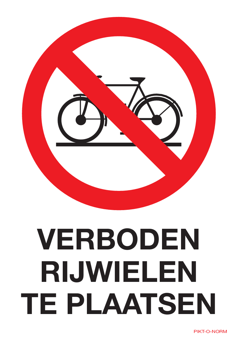 VERBODEN RIJWIELEN TE PLAATSEN