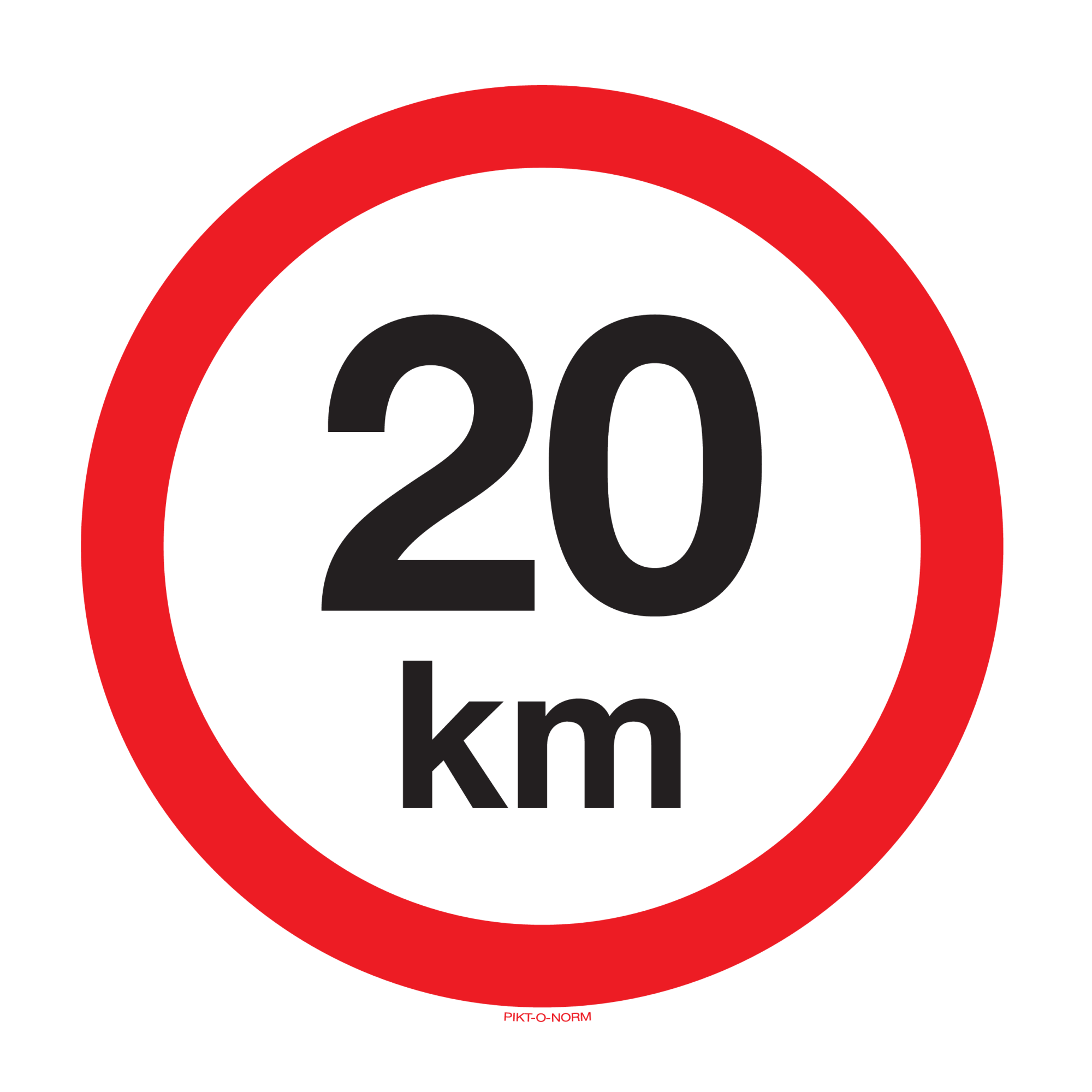 MAXIMUM SNELHEID 20 KM
