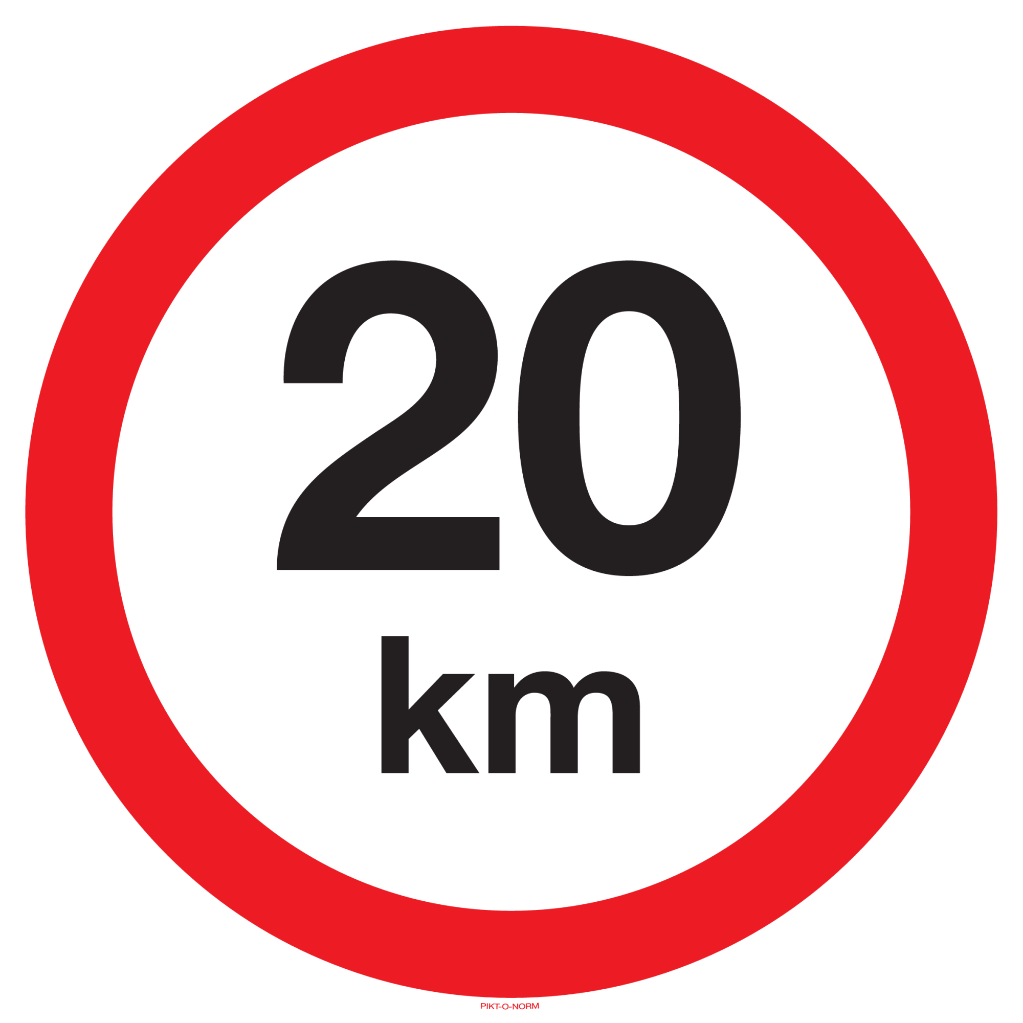 MAXIMUM SNELHEID 20 KM