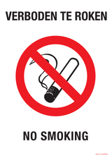VERBODEN TE ROKEN. NO SMOKING