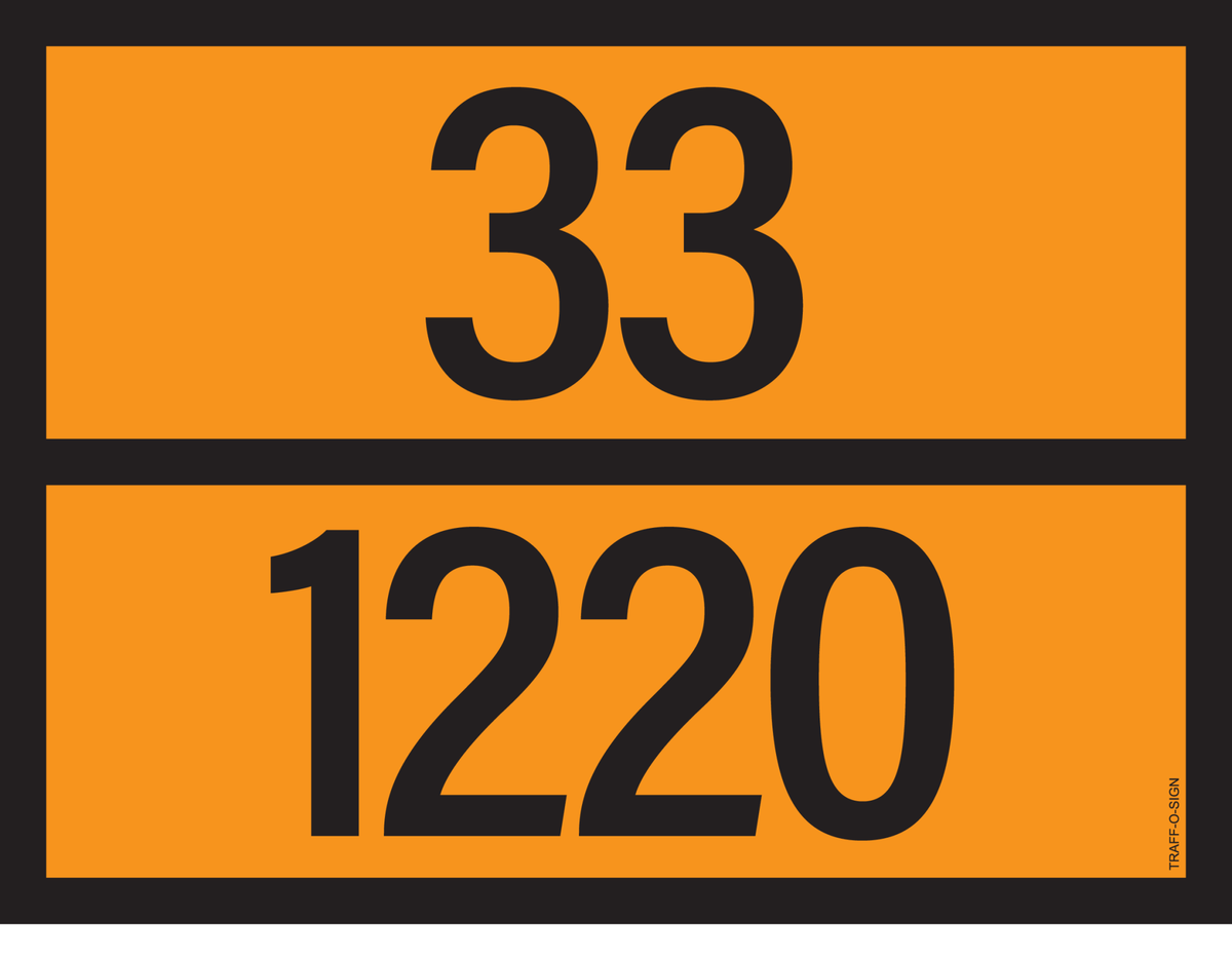 ADR BORD MET GEVARENCODE 33/1220