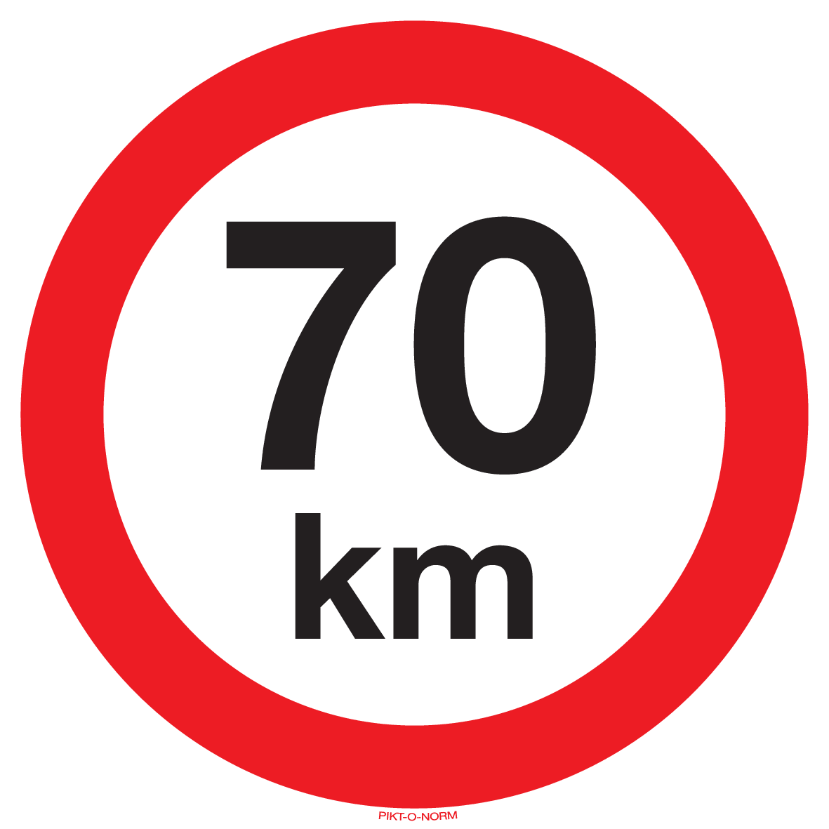 MAXIMUM SNELHEID 70 KM