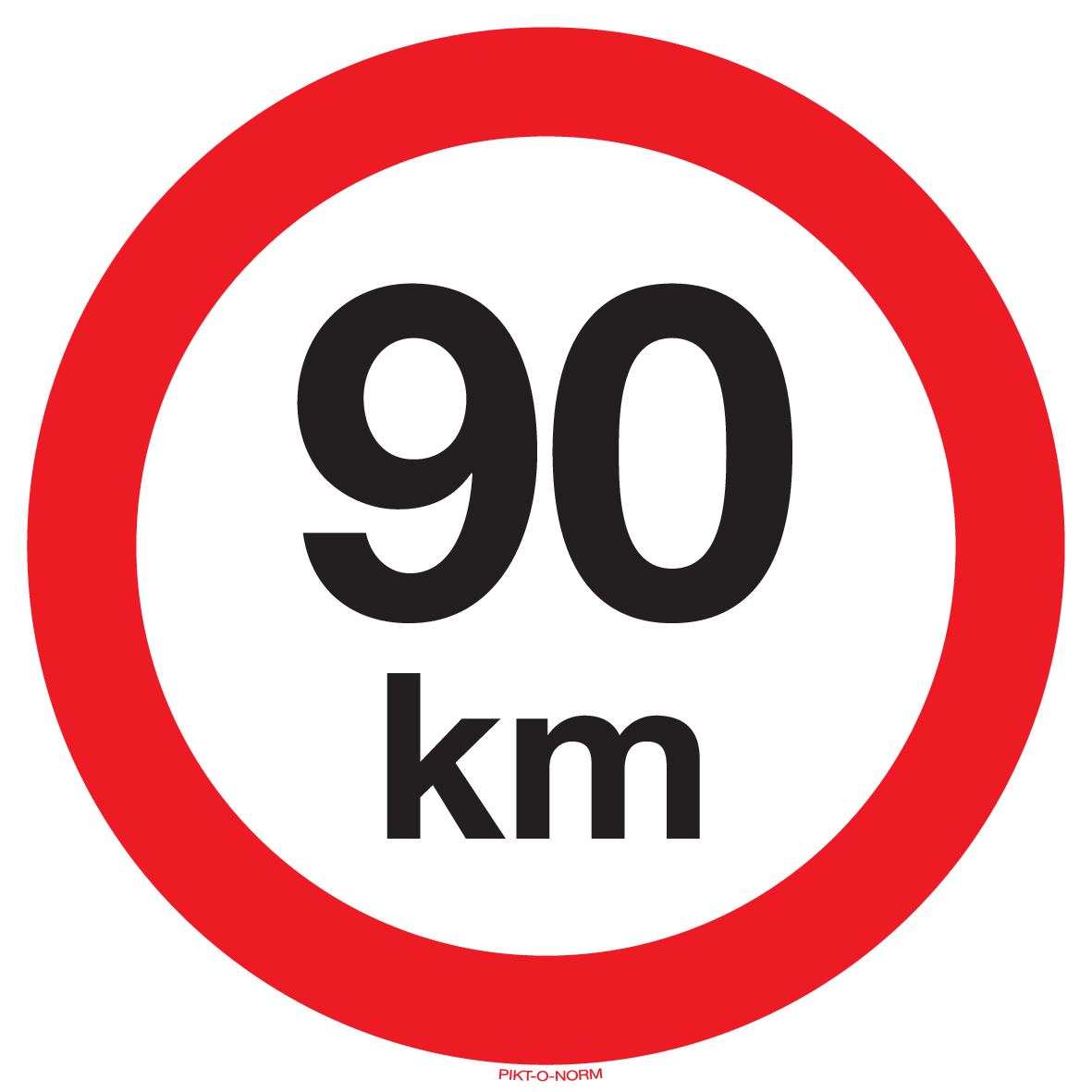 MAXIMUM SNELHEID 90 KM