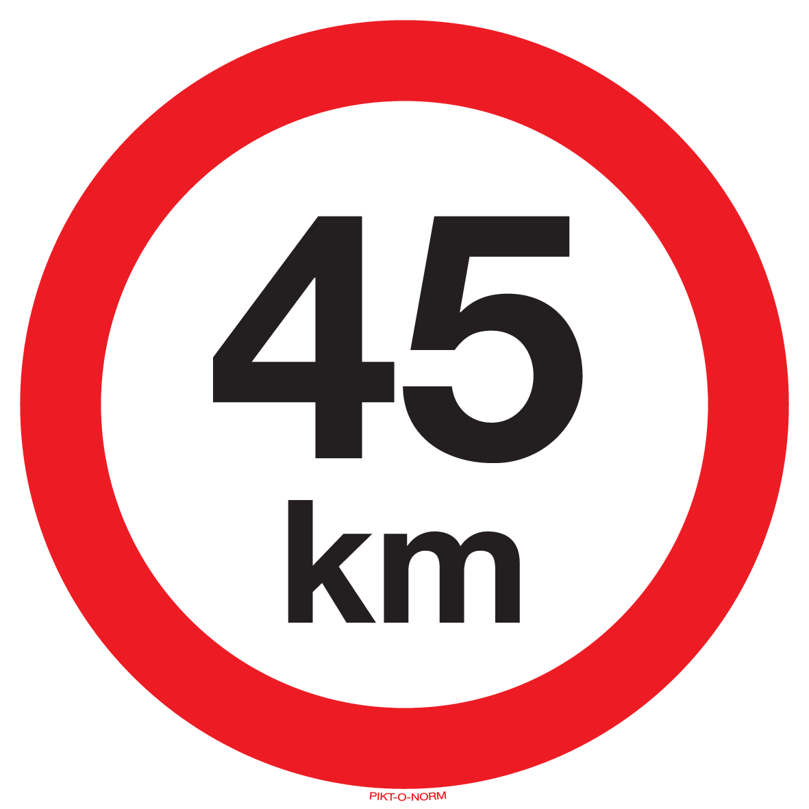 MAXIMUM SNELHEID 45 KM