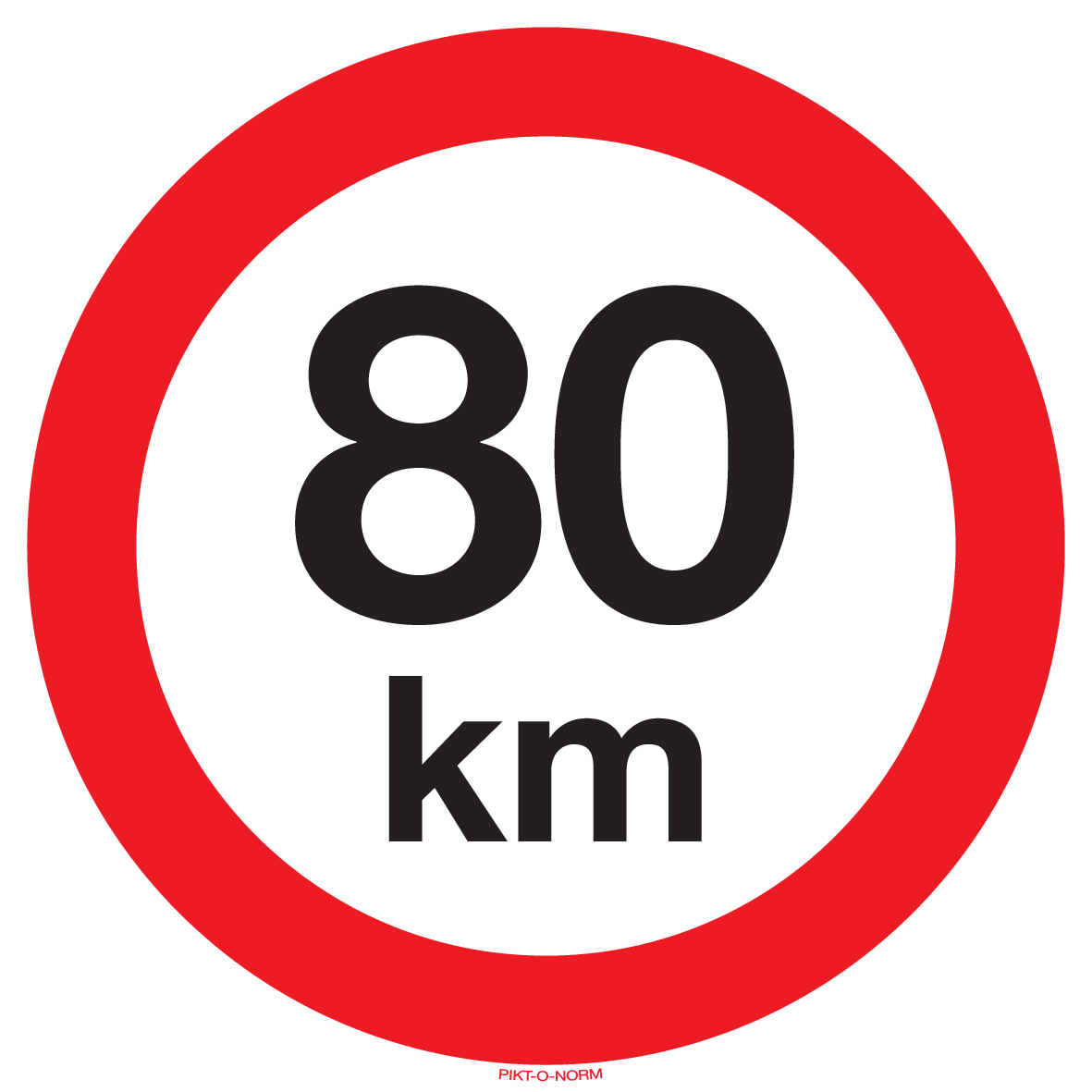 MAXIMUM SNELHEID 80 KM