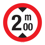MAXIMUM HOOGTE: 2M00