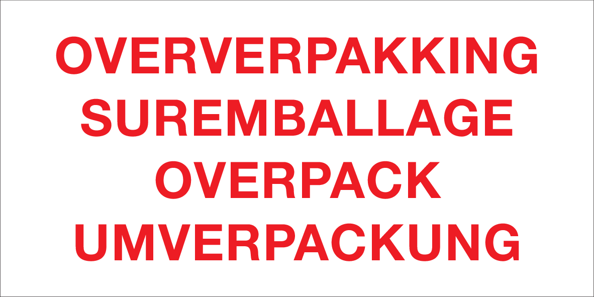 OVERVERPAKKING. SUREMBALLAGE...