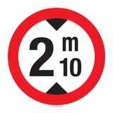 HAUTEUR LIMITÉE: 2M10