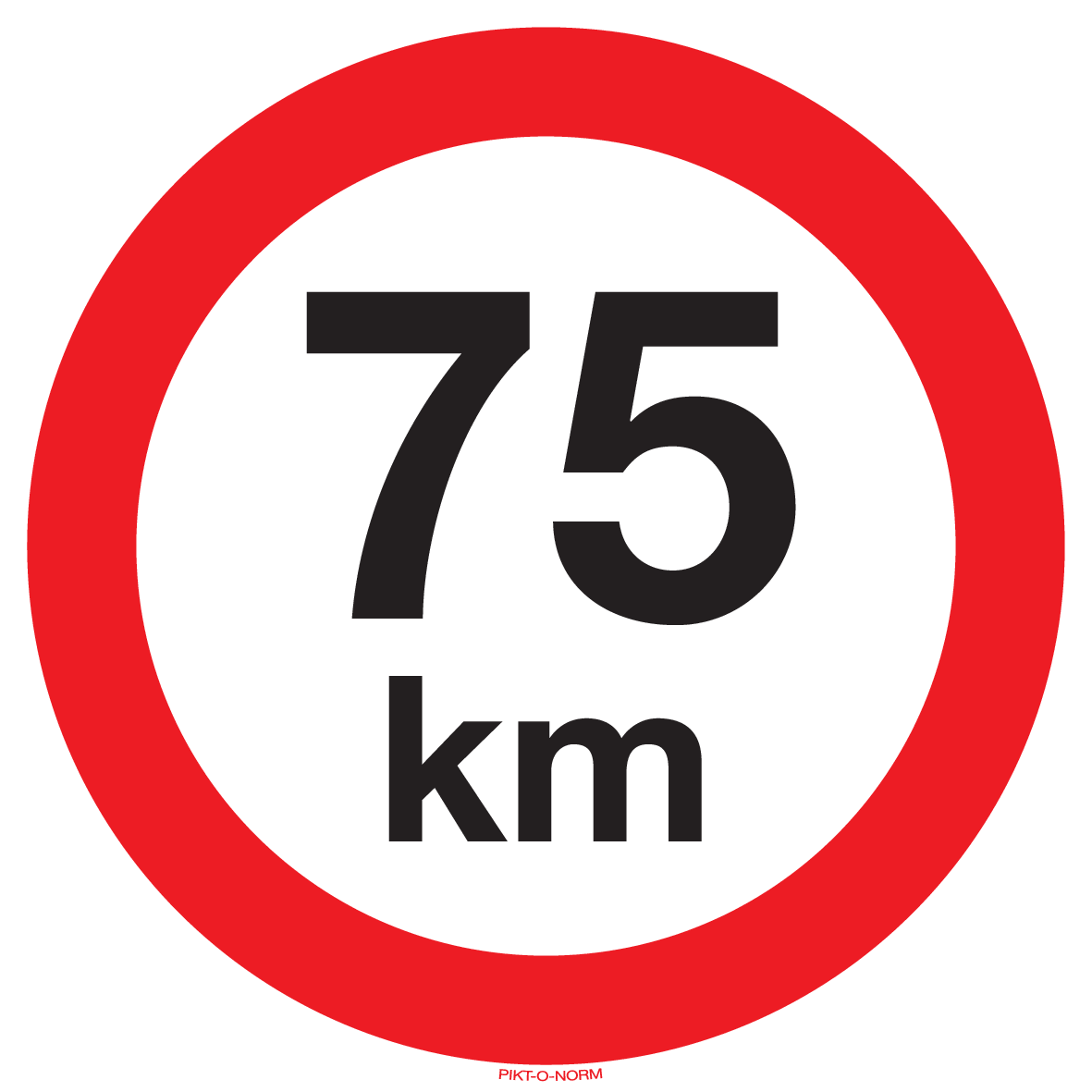 MAXIMUM SNELHEID 75 KM