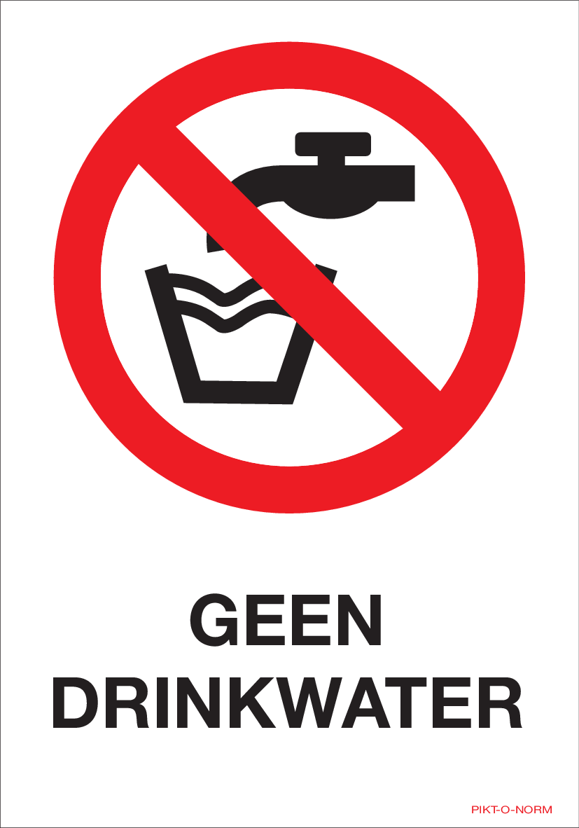 PICTOGRAM MET TEKST: GEEN DRIN