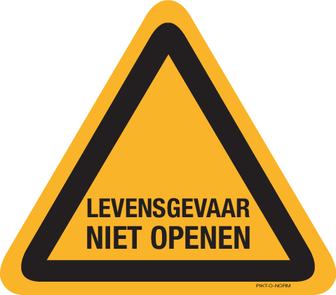 LEVENSGEVAAR NIET OPENEN