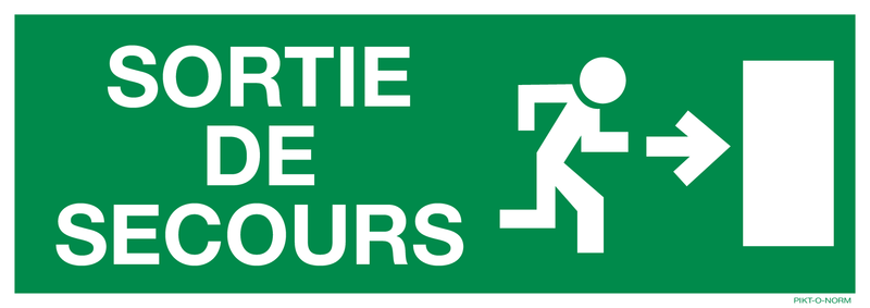 SORTIE DE SECOURS, NAAR RECHTS