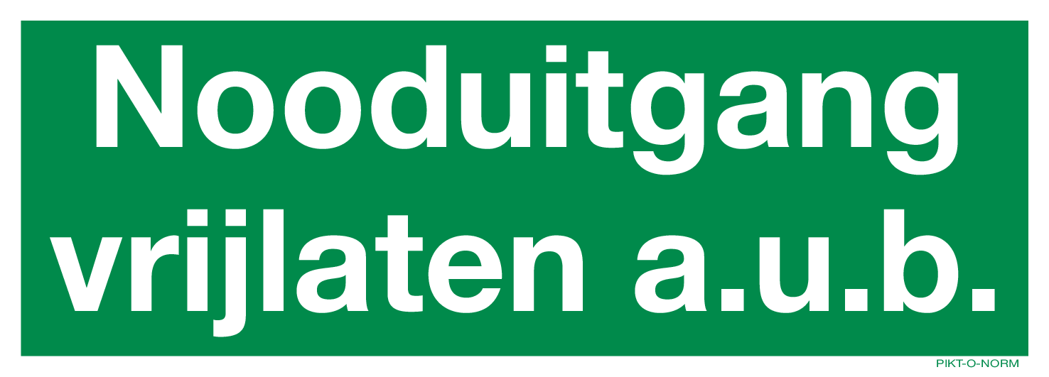 NOODUITGANG VRIJLATEN A.U.B